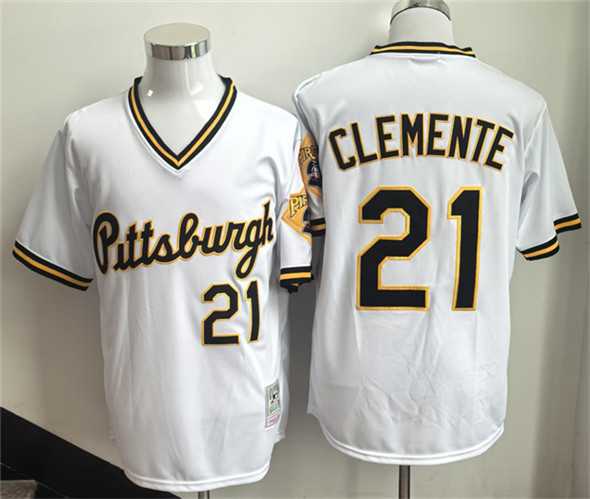 Men%27s Pittsburgh Pirates #21 Roberto Clemente White Stitched Jersey->2023 world baseball classic->MLB Jersey